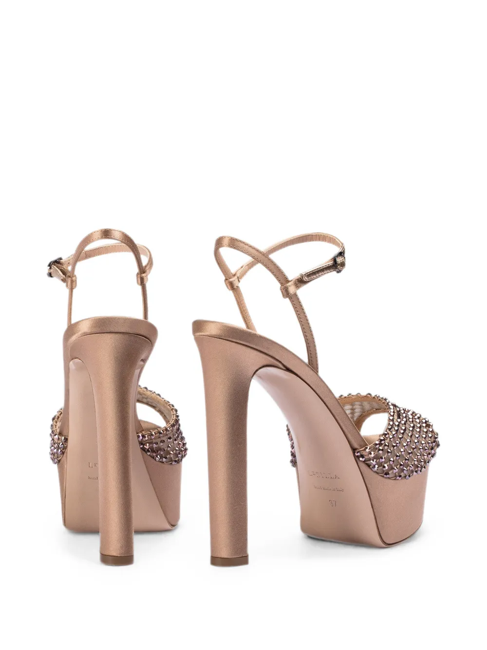 Le Silla Gilda crystal-embellished platform sandals Beige