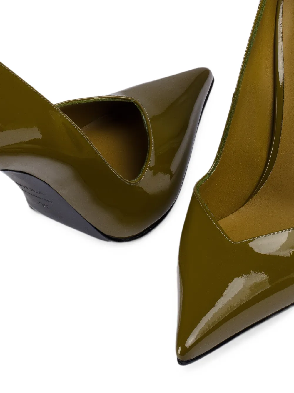 Le Silla Vivienne leather heeled pumps Groen