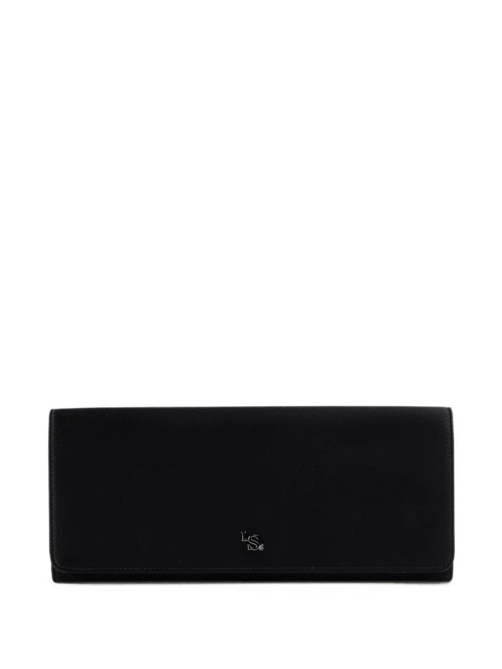 Le Silla satin logo-plaque clutch bag - Nero