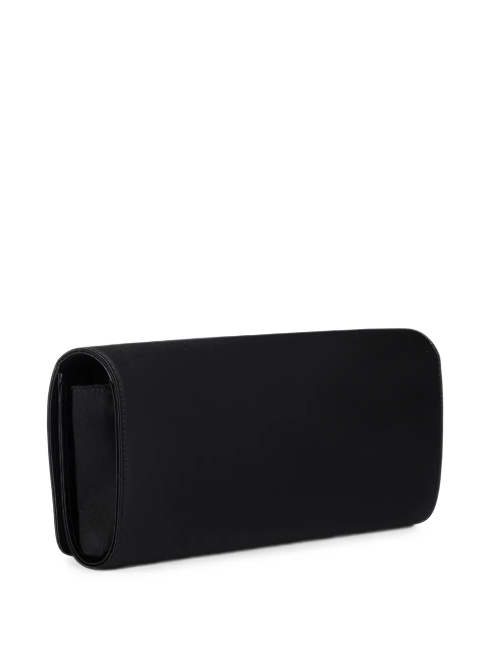 Le Silla satin logo-plaque clutch bag Zwart