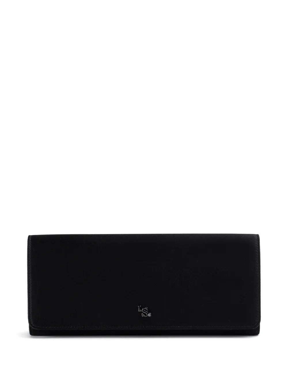Le Silla pochette en satin à plaque logo - Noir Le Silla pochette en satin à plaque logo - Noir