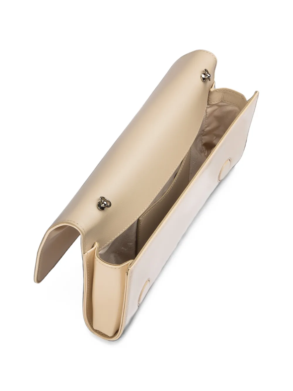 Le Silla Clutch met logoplakkaat Beige