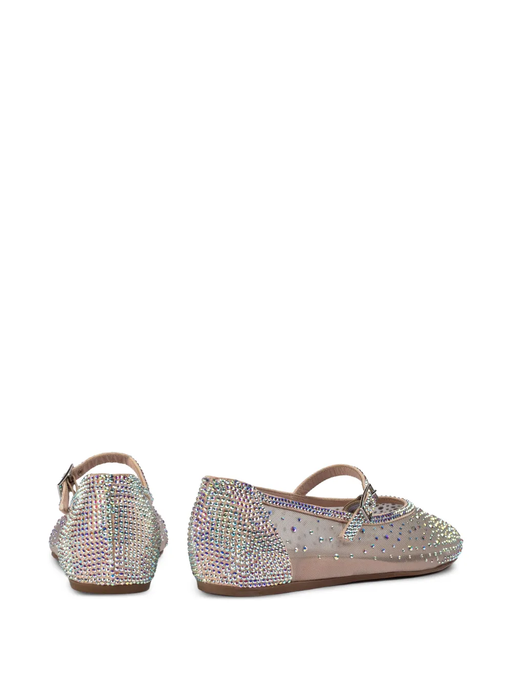 Le Silla Nicole ballerina's verfraaid met kristallen Beige