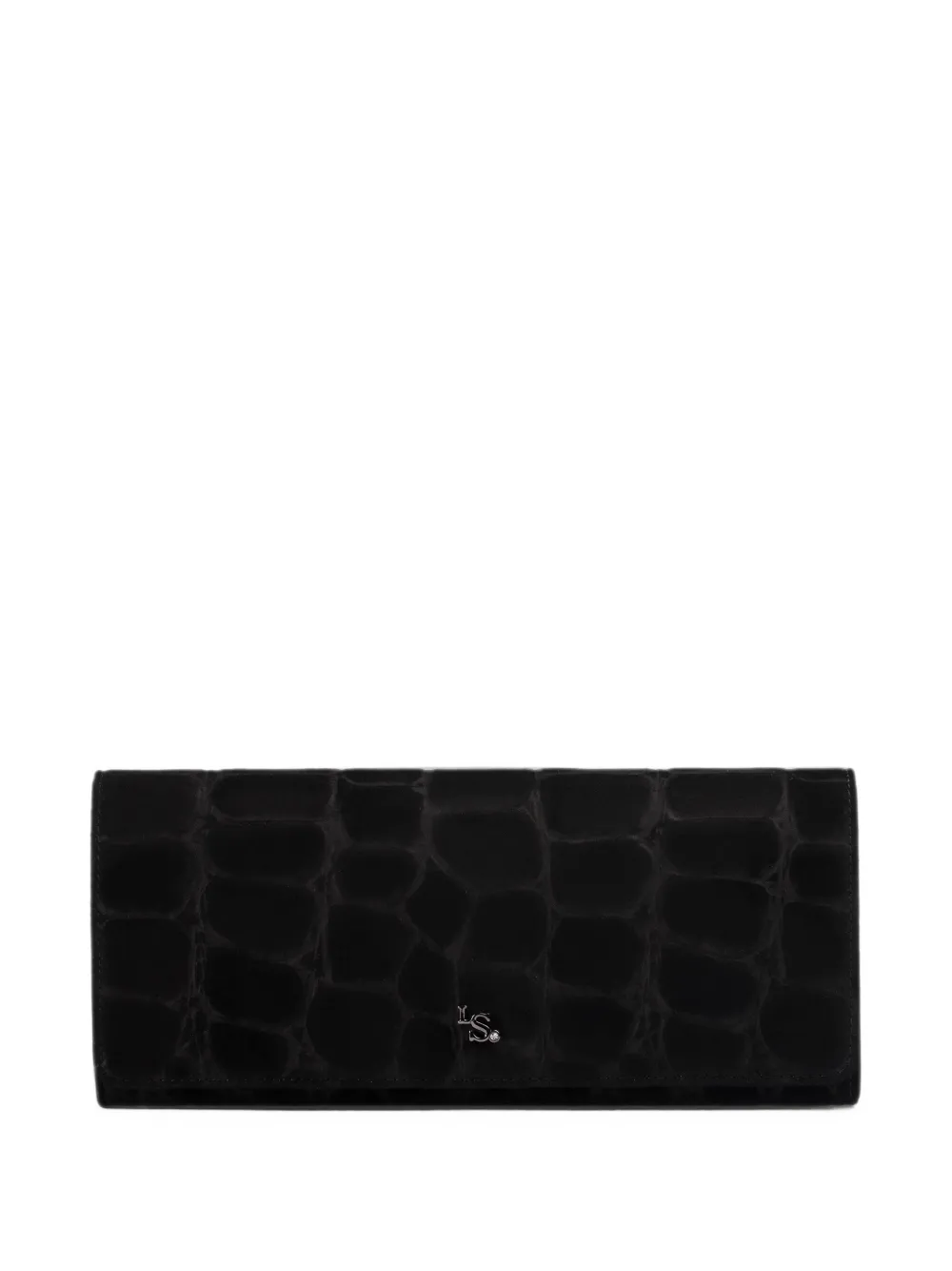 Le Silla crocodile-effect suede clutch bag