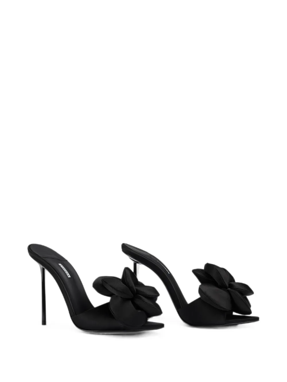 Le Silla Rose floral-appliqué sandals Zwart