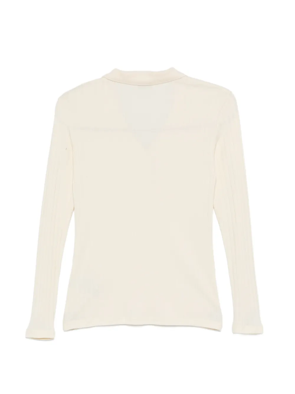 Marc O'Polo Ribgebreid poloshirt Beige