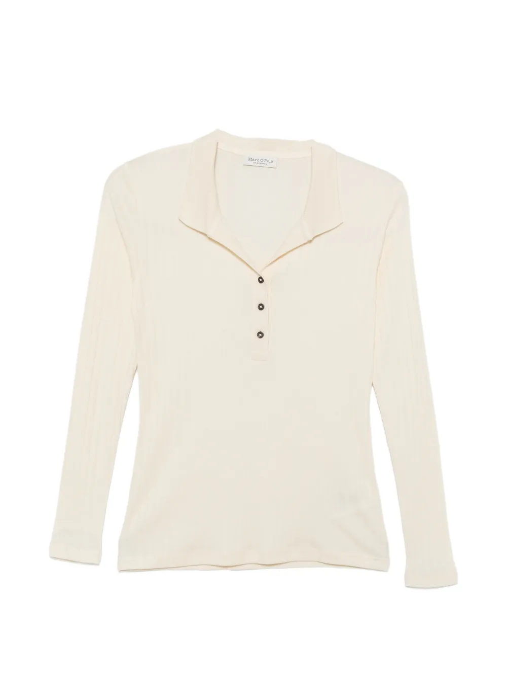 Marc O'Polo ribbed-knit long-sleeve polo shirt - Toni neutri
