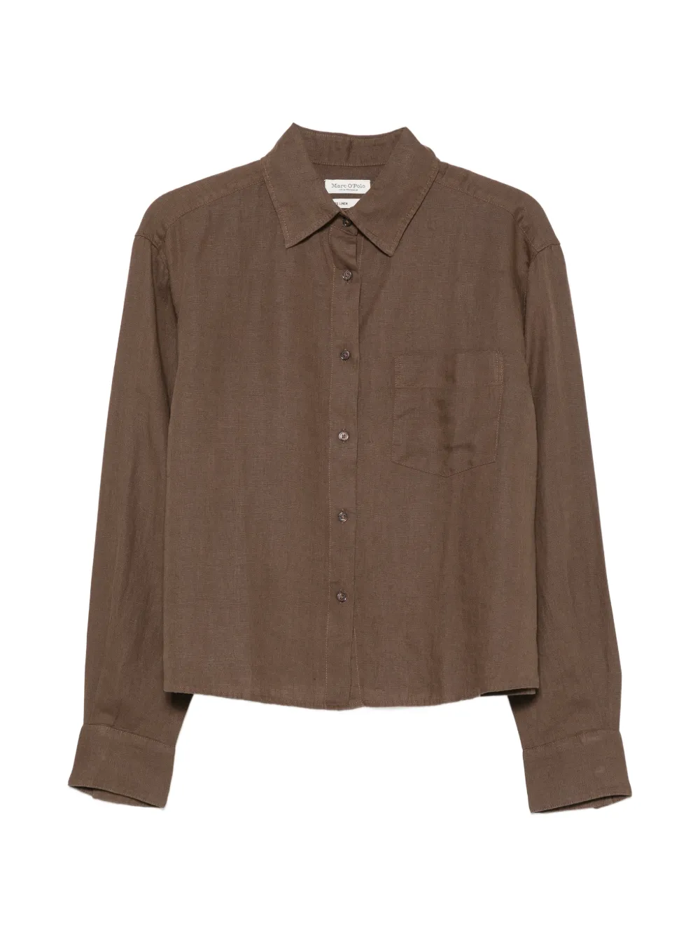 Marc O'Polo chest-pocket linen shirt - Marrone
