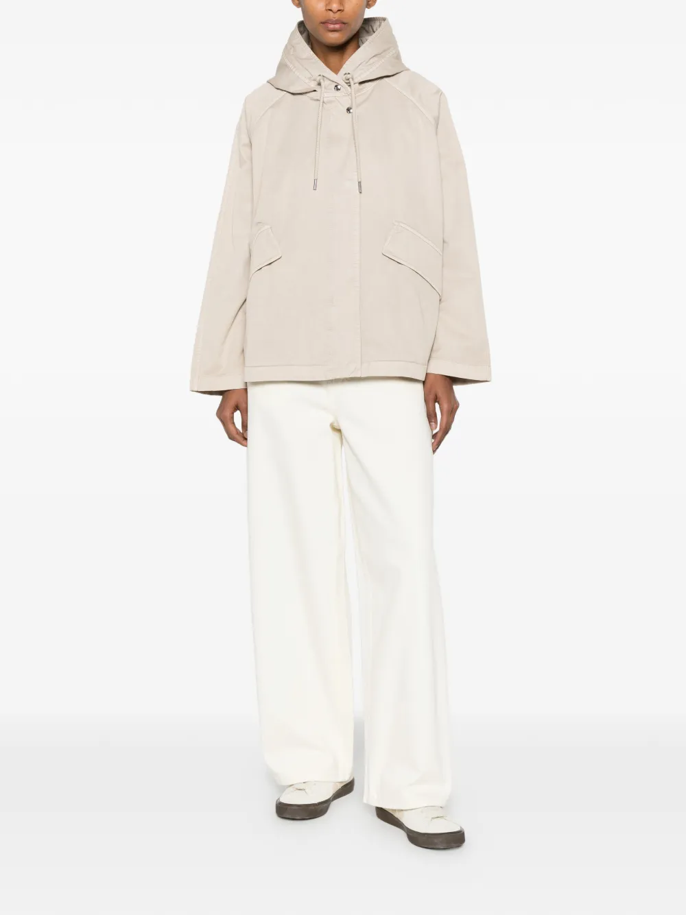 Marc O'Polo Jack met raglan mouwen en capuchon Beige