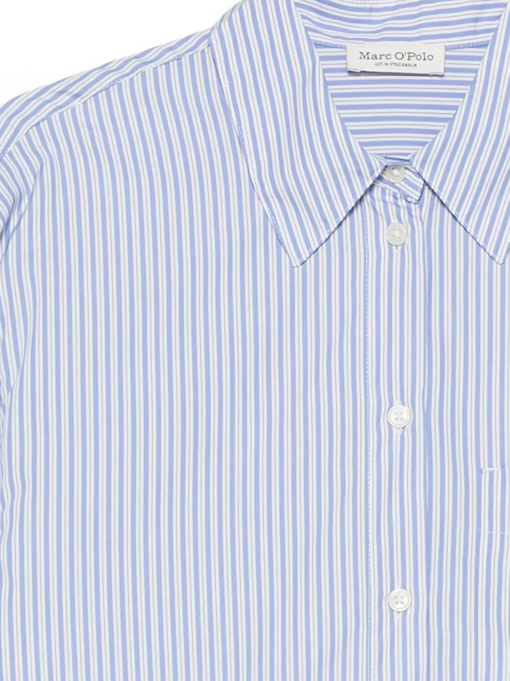 Marc O'Polo shirt met verticale streep en borstzak Blauw
