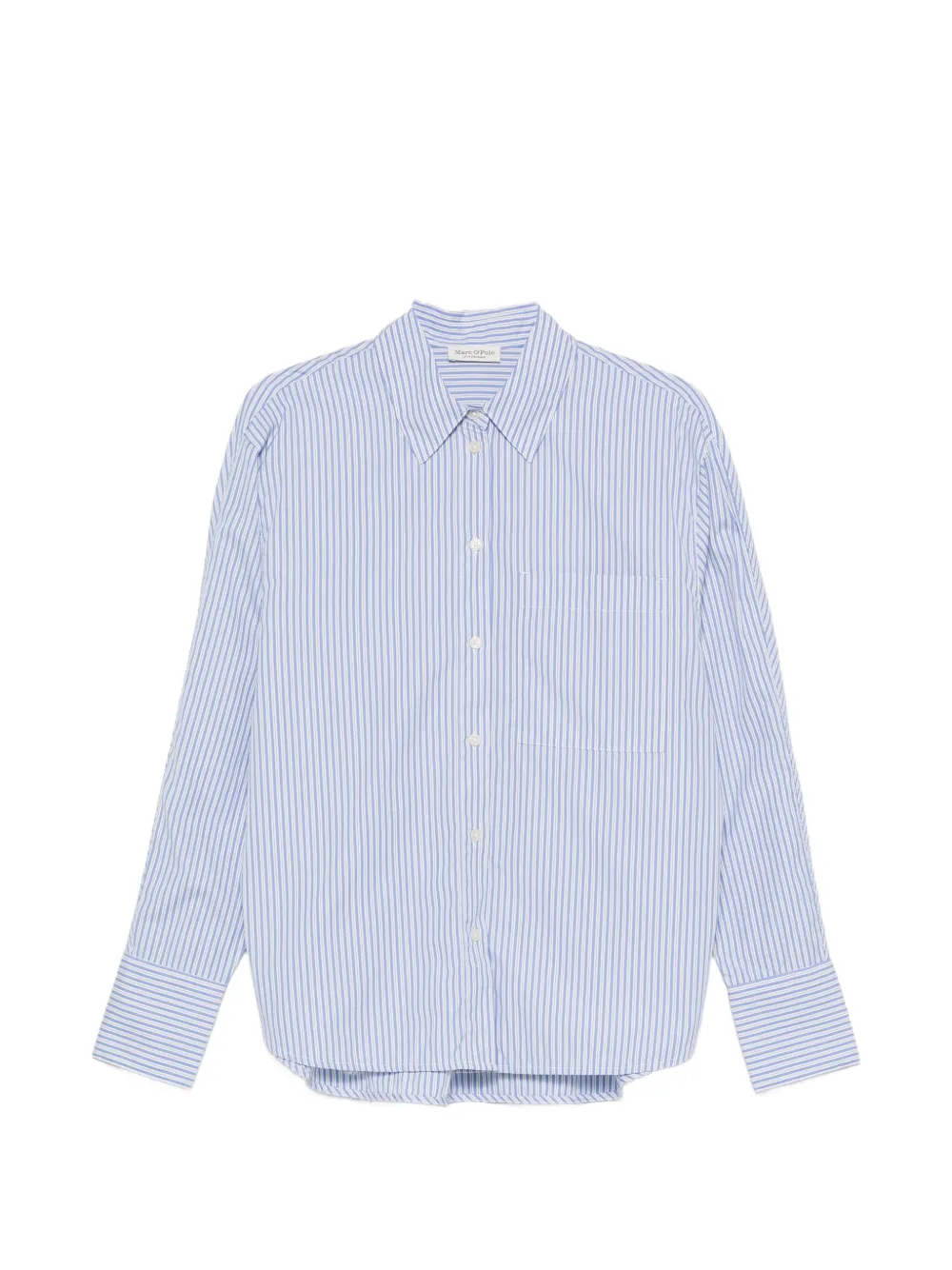 Marc O'Polo vertical-stripe chest-pocket shirt - Blau