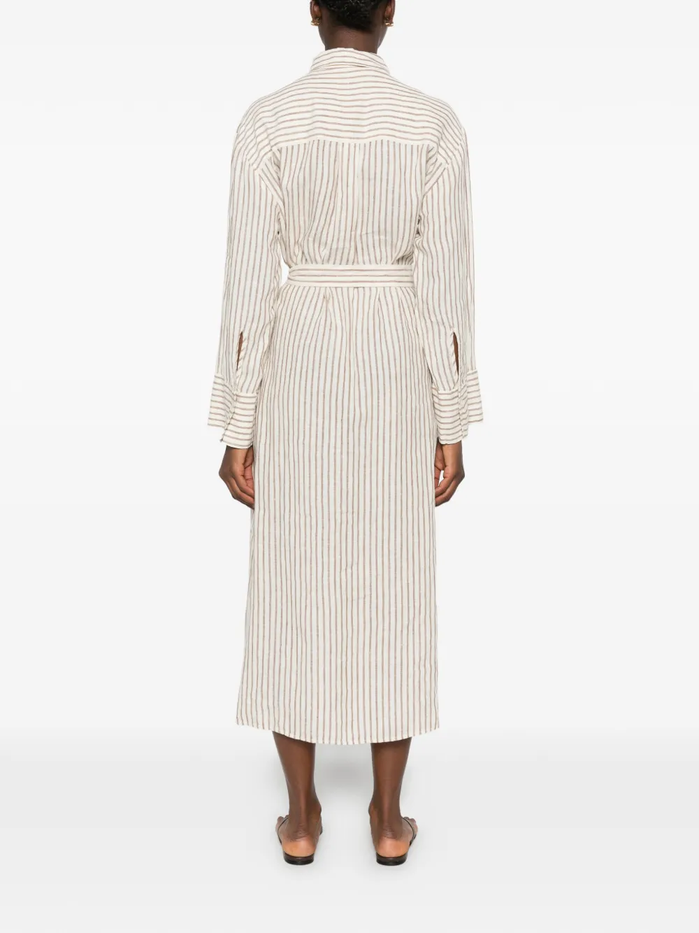 Marc O'Polo Midi-jurk met ceintuur Bruin
