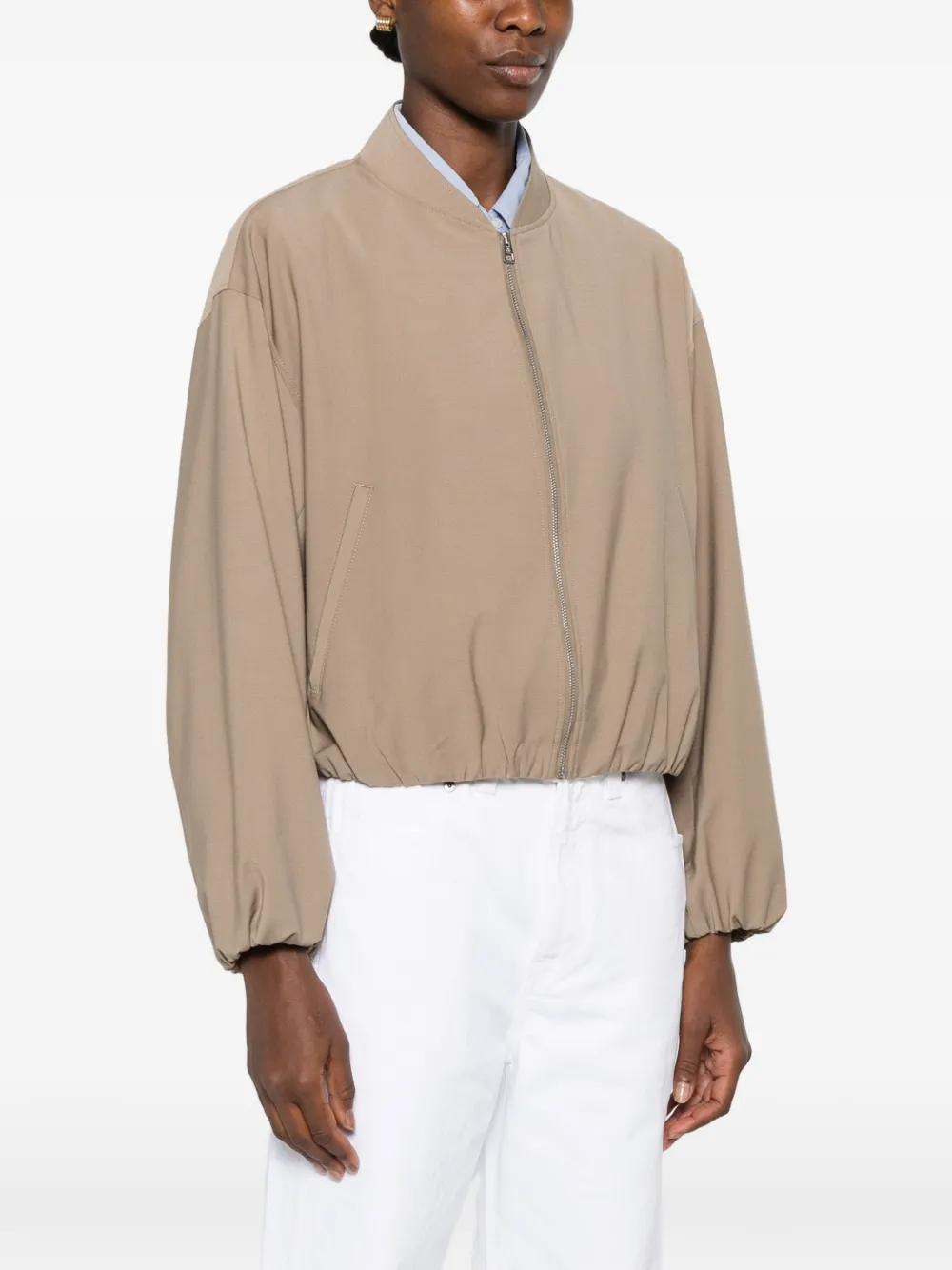 Marc O'Polo Bomberjack met elastische afwerking Bruin