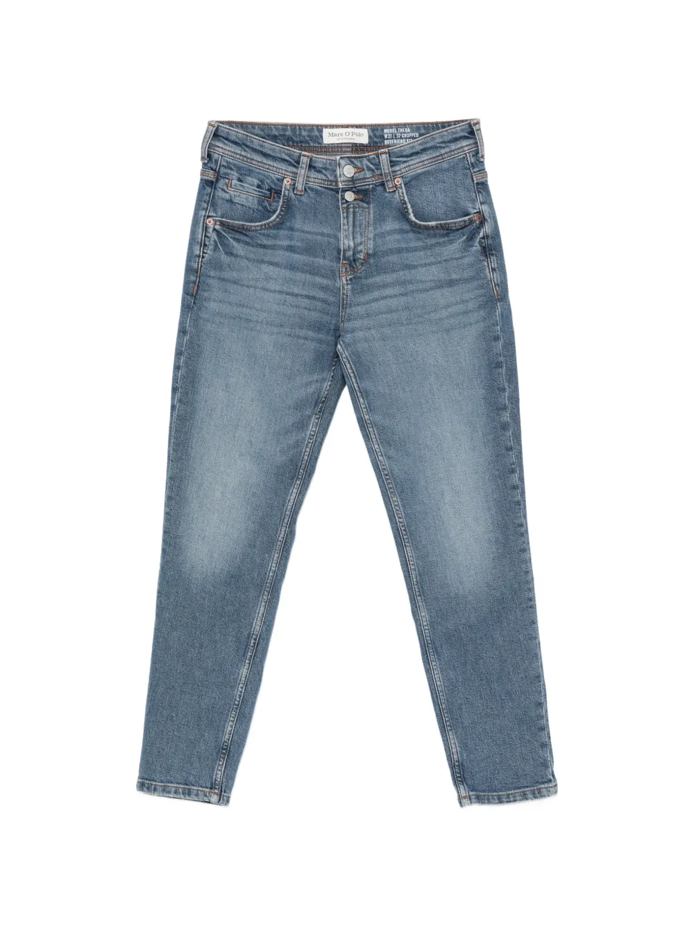 Marc O'Polo Theda cropped boyfriend-fit jeans - Blau