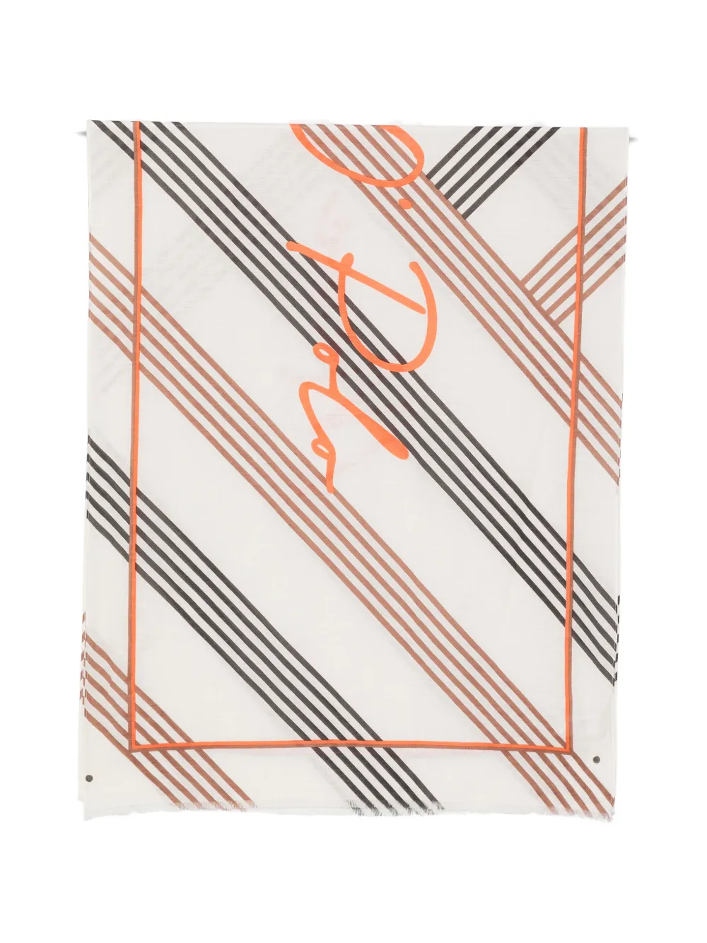 Marc O'Polo striped logo-print scarf - Toni neutri