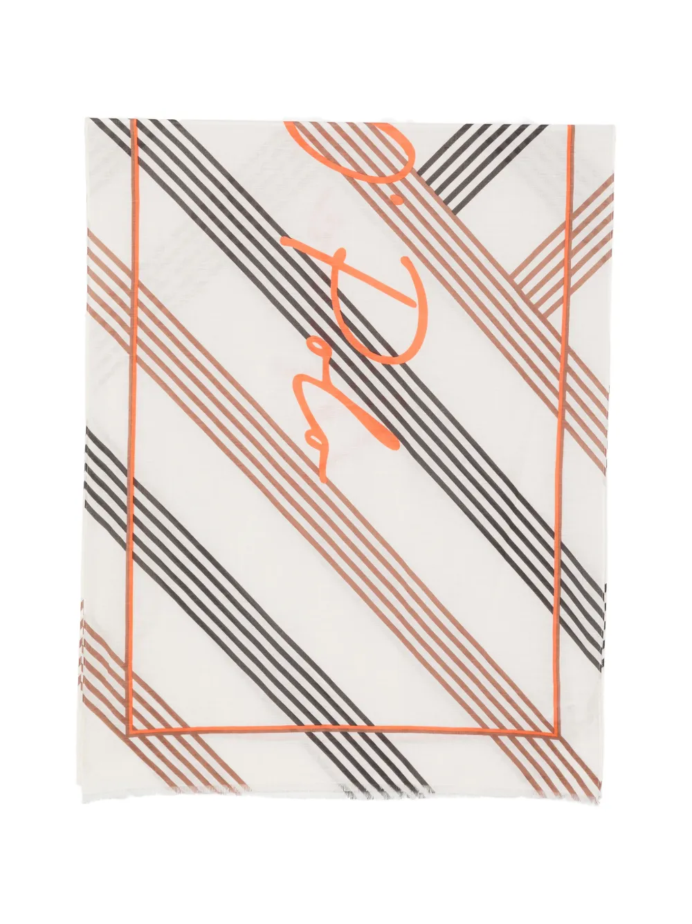 Marc O'Polo striped logo-print scarf - Toni neutri