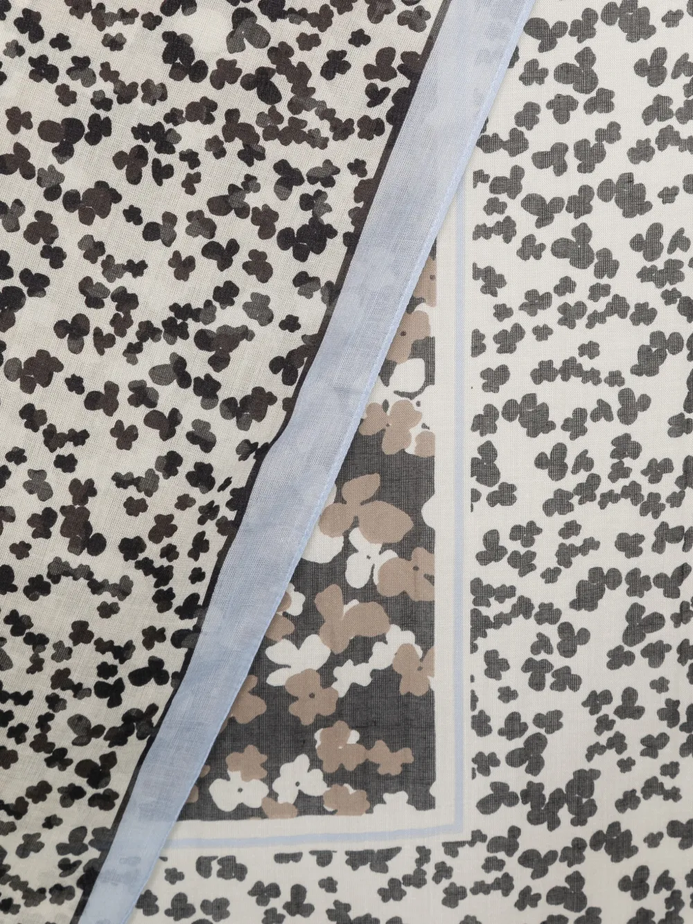 Marc O'Polo Sjaal met bloemen- en logoprint Blauw