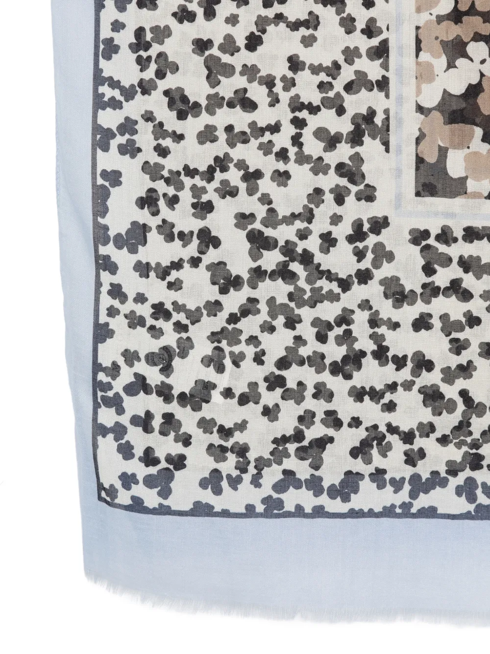 Marc O'Polo Sjaal met bloemen- en logoprint Blauw