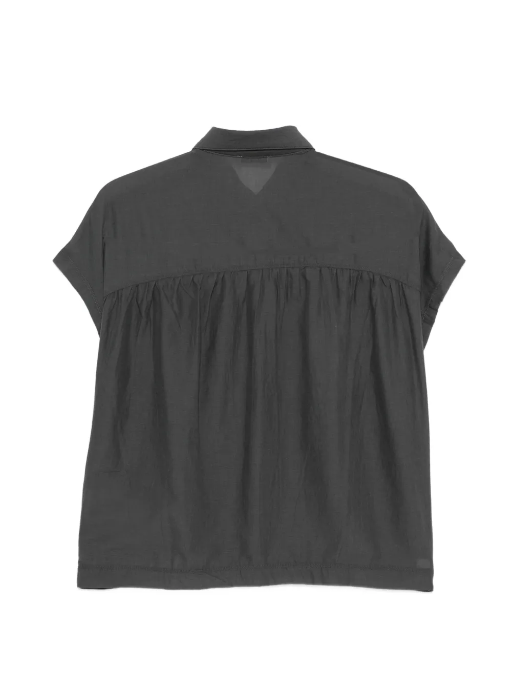 Marc O'Polo Blouse met gesmockte rug en korte mouwen Grijs