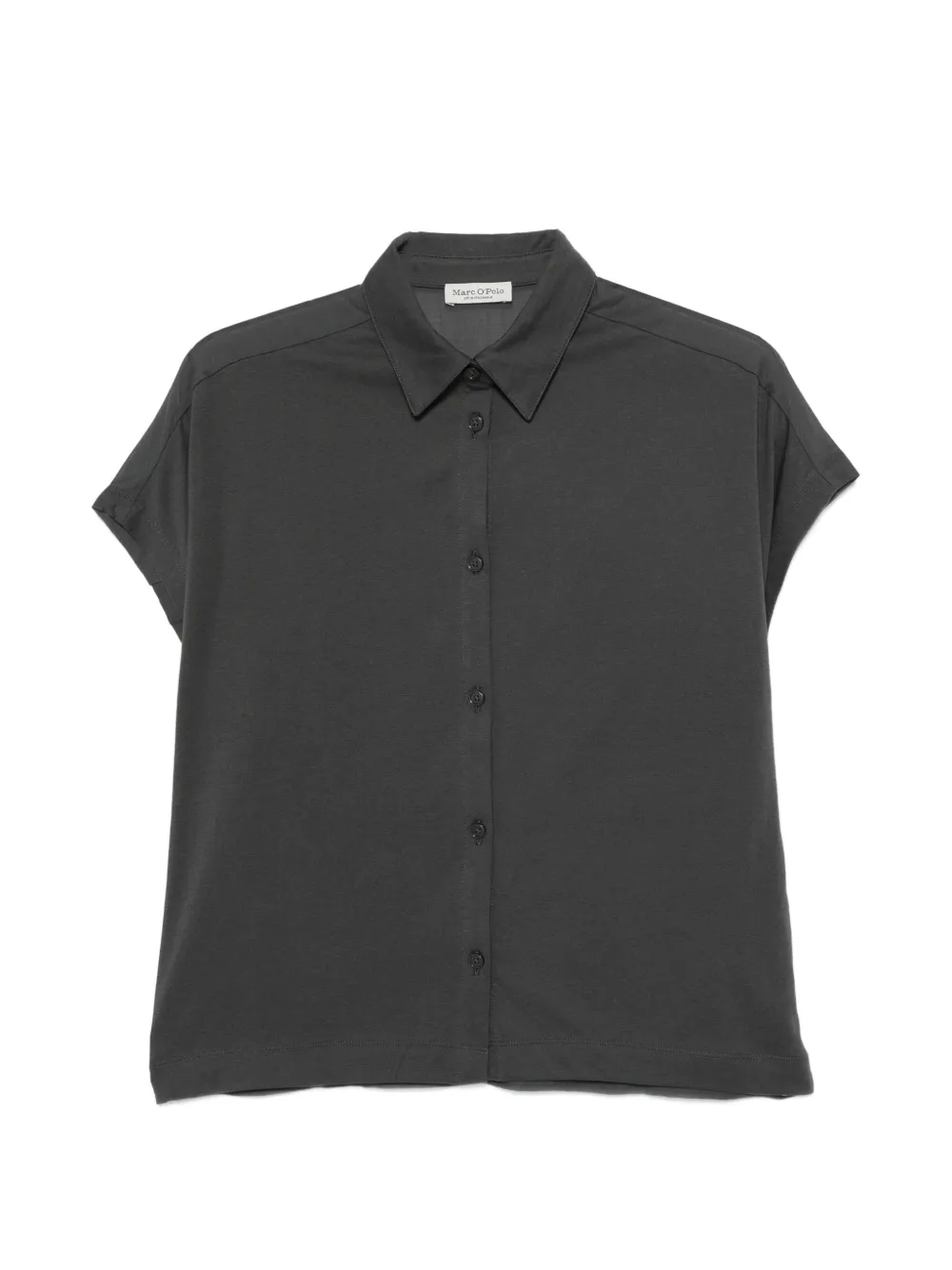 Marc O'Polo gathered-back short-sleeve shirt - Grigio