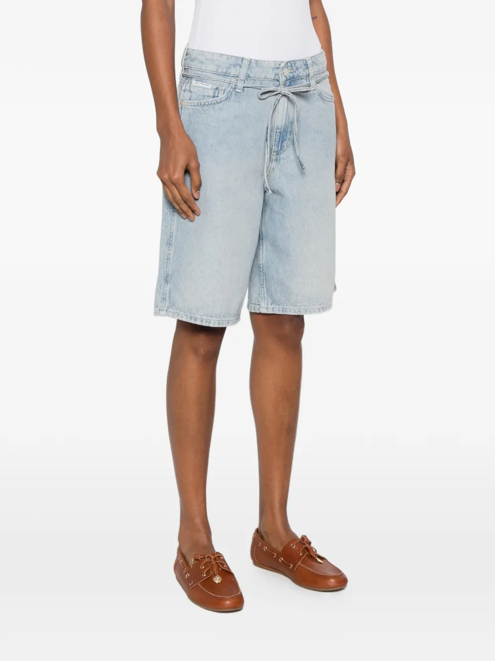 Marc O'Polo Jonda denim shorts met striksluiting Blauw