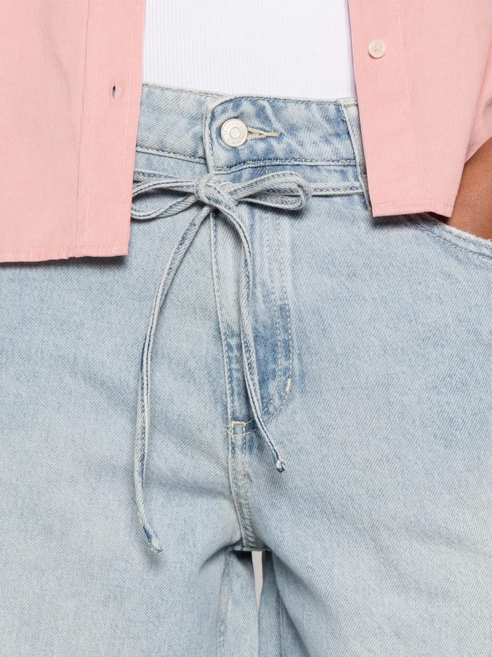 Marc O'Polo Jonda denim shorts met striksluiting Blauw