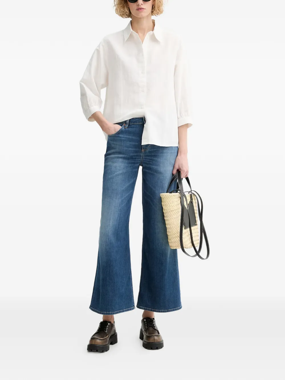 Marc O'Polo Lania jeans met wijde pijpen Blauw