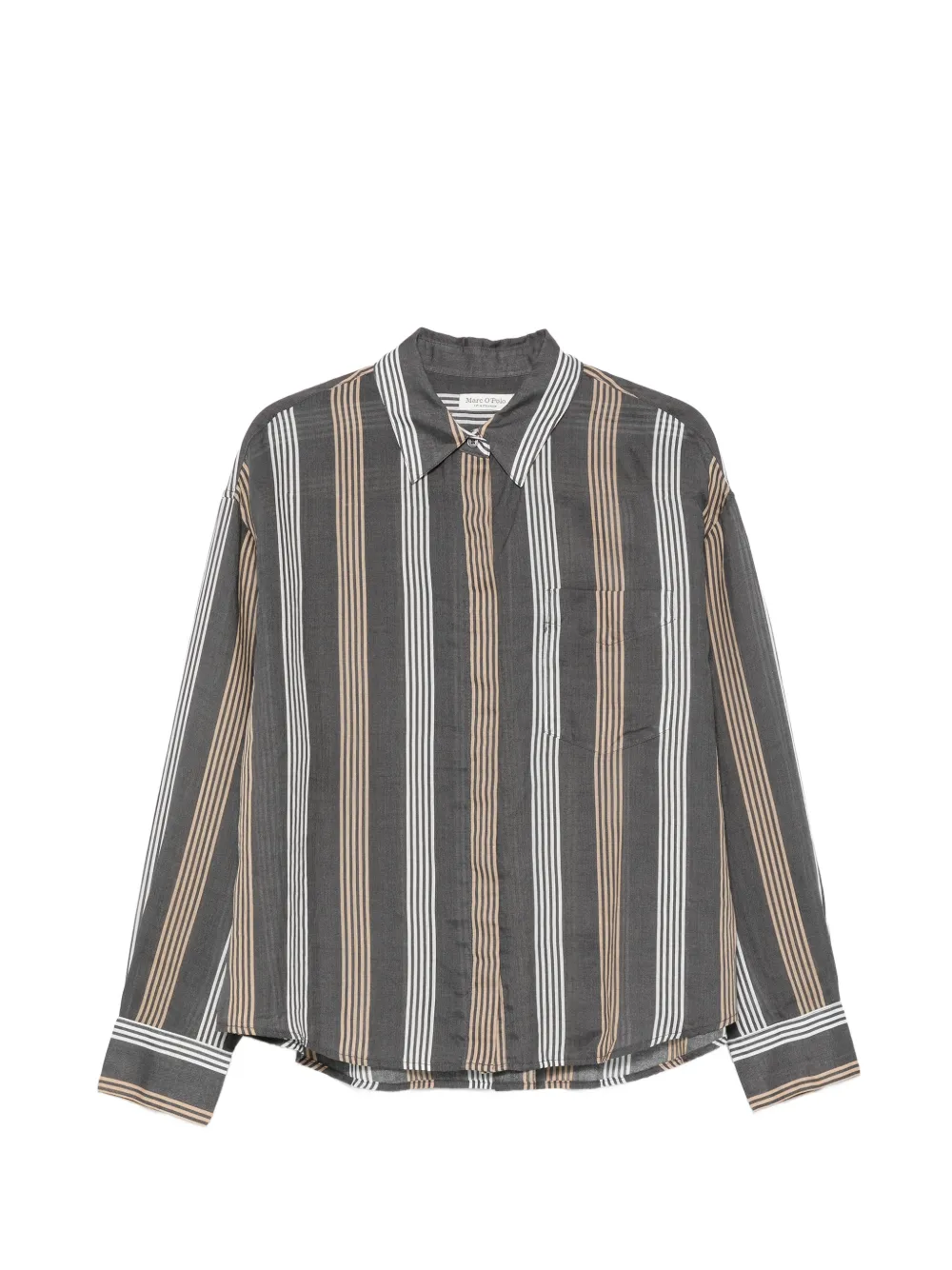 Marc O'Polo striped chest-pocket shirt - Grigio