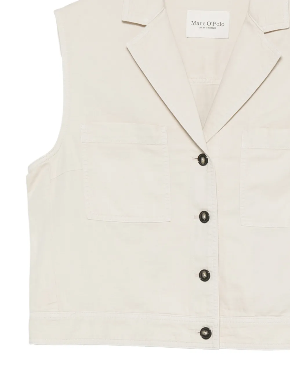 Marc O'Polo Button-up gilet met gekerfde revers Beige