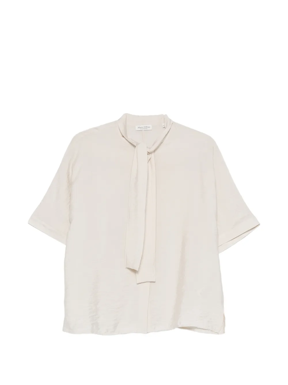 Marc O'Polo pussy-bow short-sleeve blouse - Toni neutri
