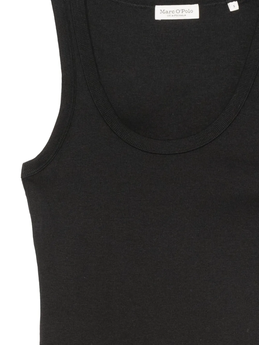 Marc O'Polo Ribgebreide tanktop Zwart