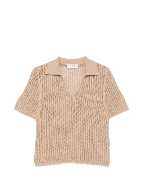 Marc O'Polo open-knit polo-collar T-shirt
