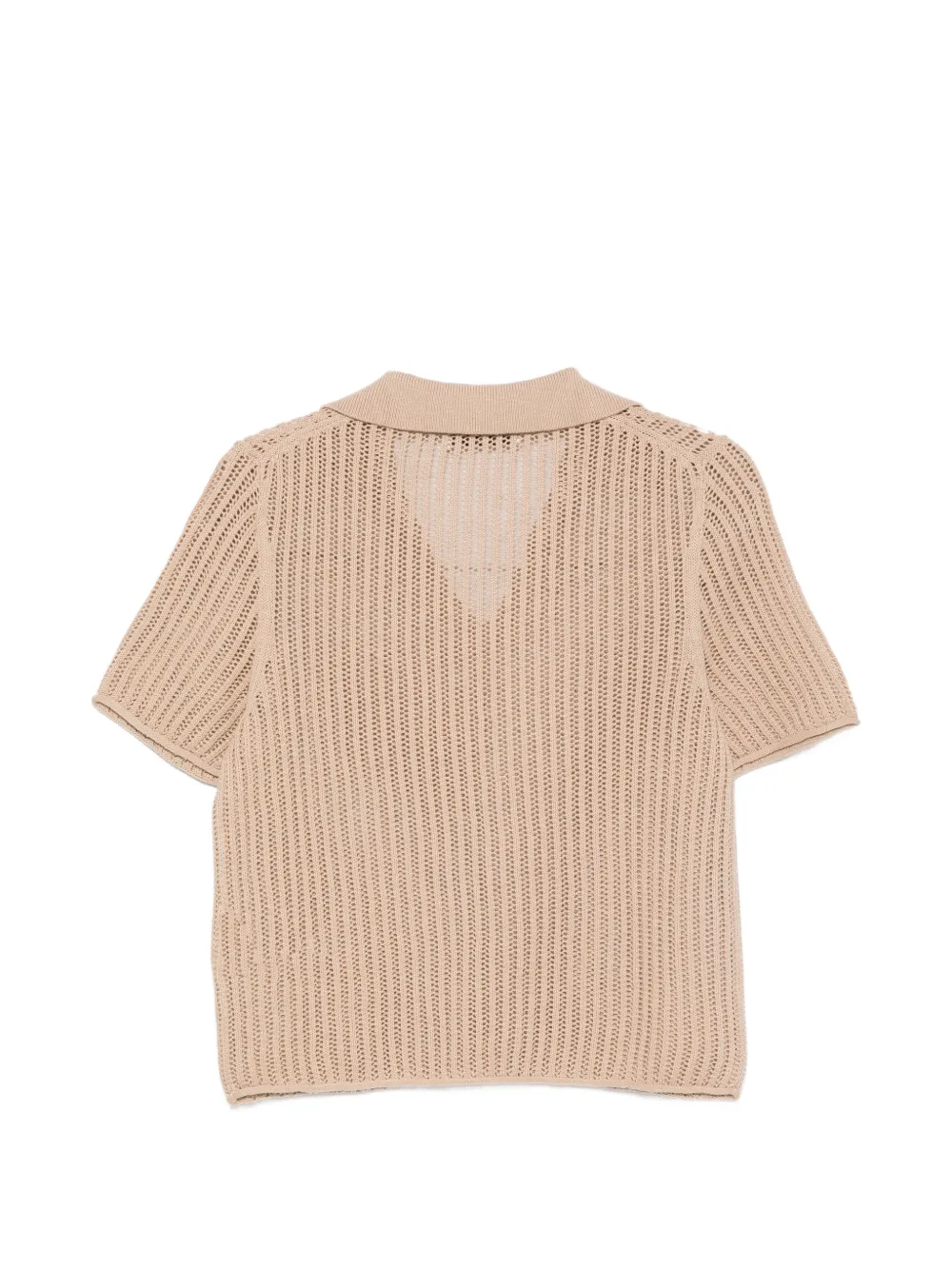 Marc O'Polo Opengebreid T-shirt met polokraag Beige