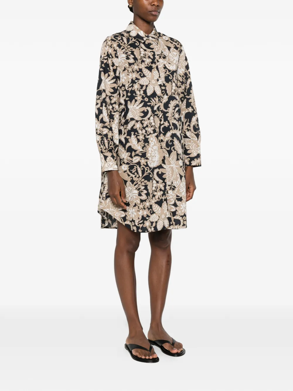 Marc O'Polo Mini-jurk met bloemenprint Zwart