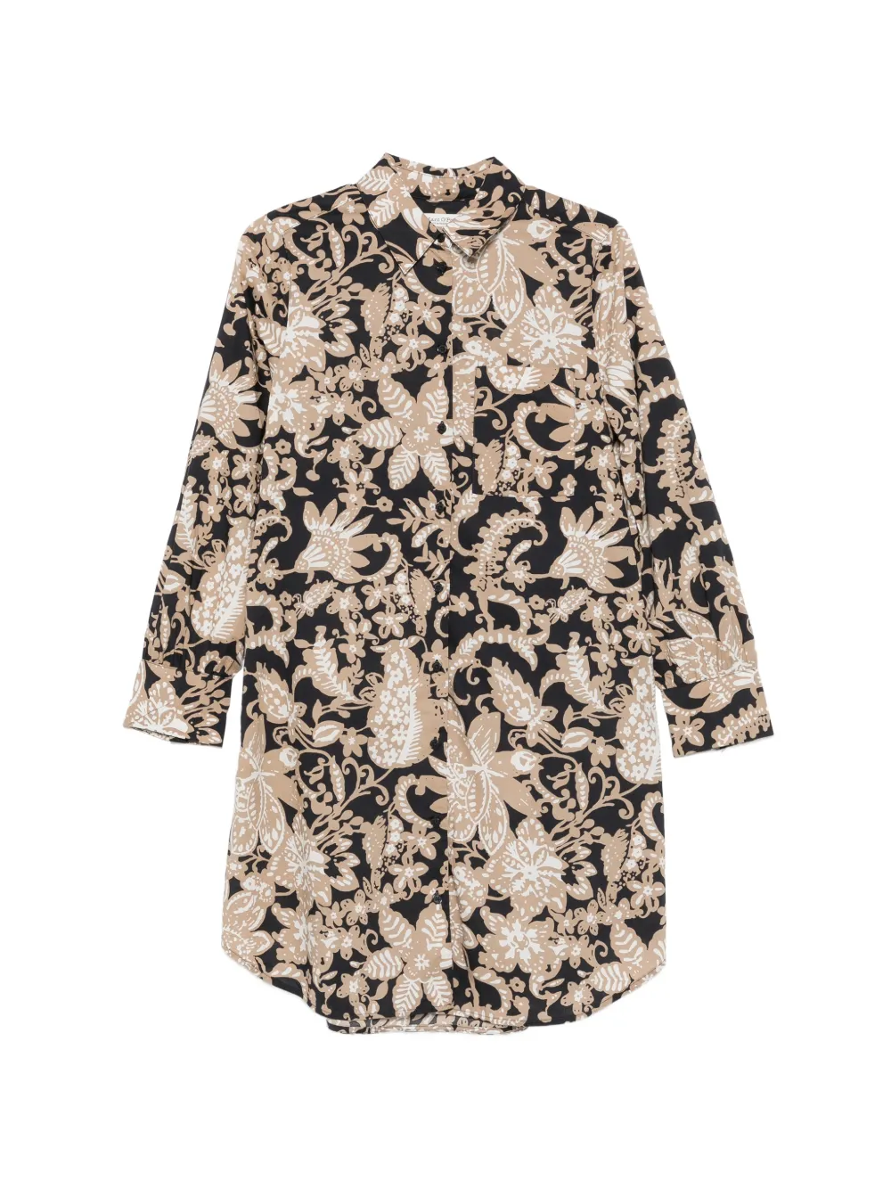 Marc O'Polo floral-print long-sleeve mini dress - Nero