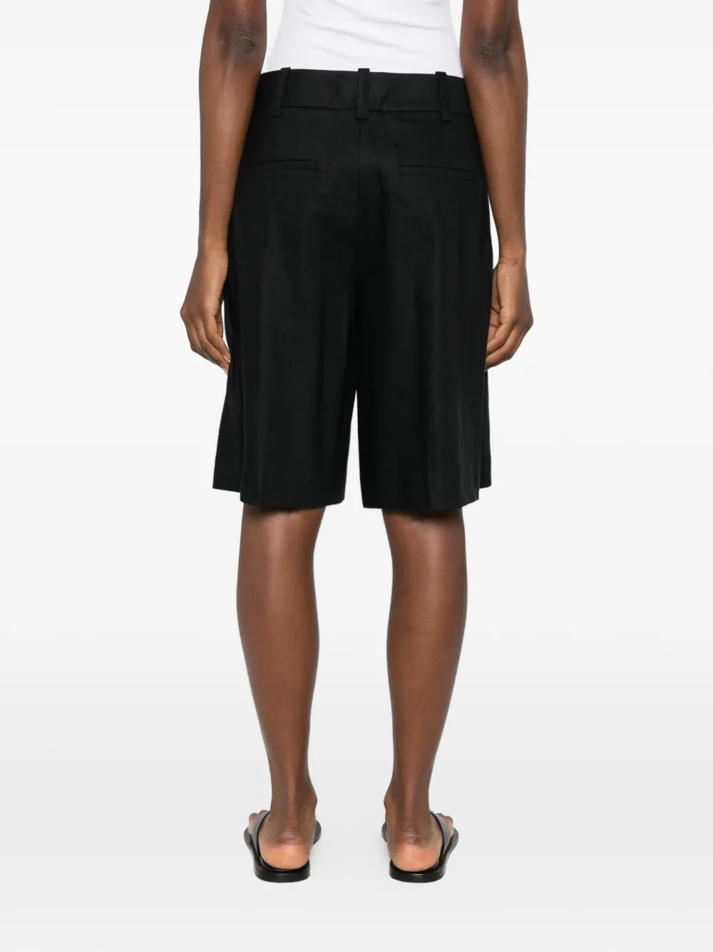 Marc O'Polo Knielange shorts met ceintuur Zwart