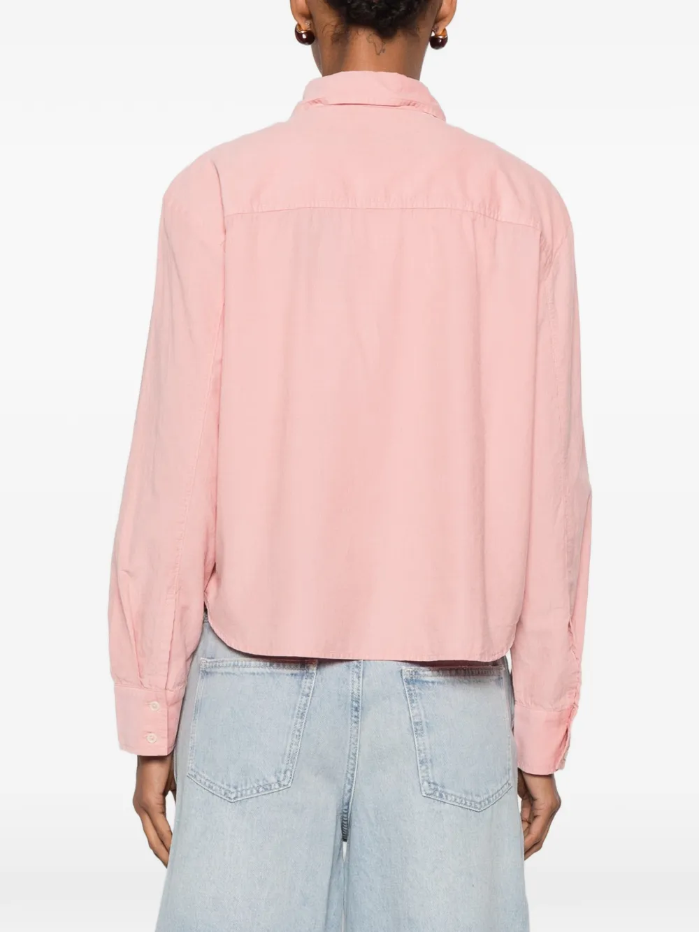 Marc O'Polo Ribfluwelen blouse met borstzak Roze