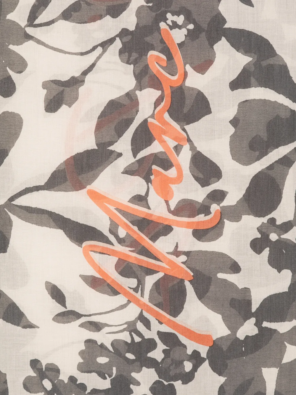 Marc O'Polo Sjaal met bloemenprint en logopatroon Grijs
