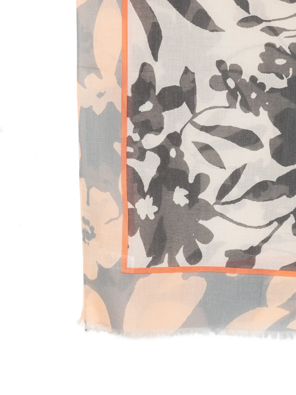 Marc O'Polo Sjaal met bloemenprint en logopatroon Grijs