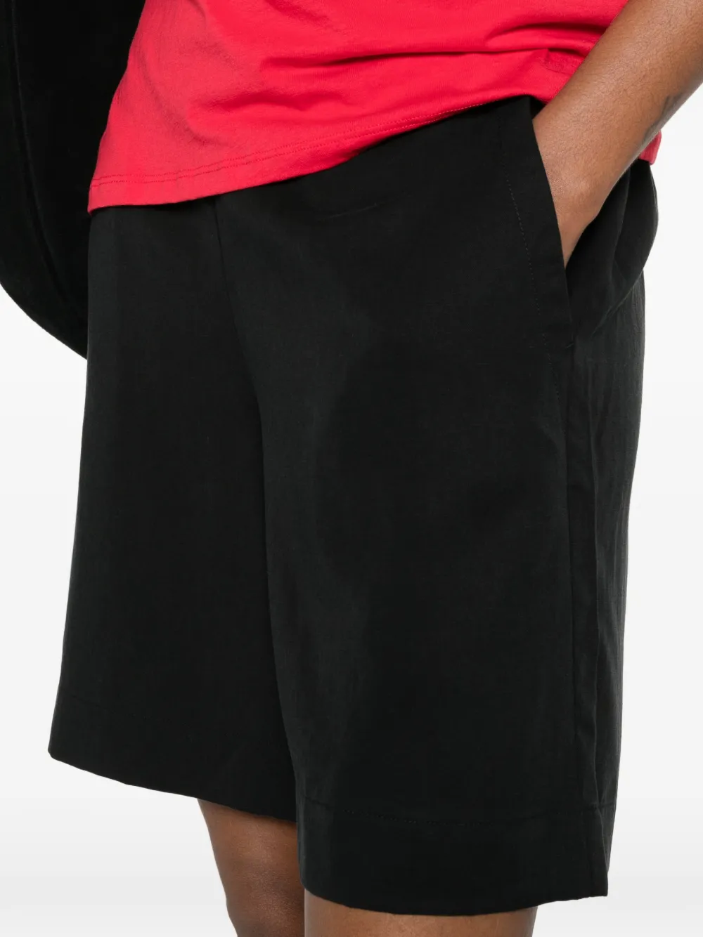Marc O'Polo Geplooide shorts Zwart