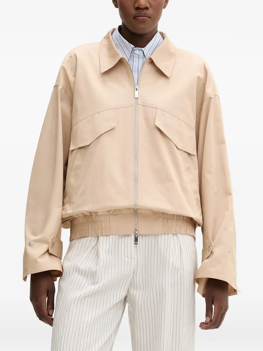 Isabelle Blanche open-back elasticated-waist jacket - Toni neutri