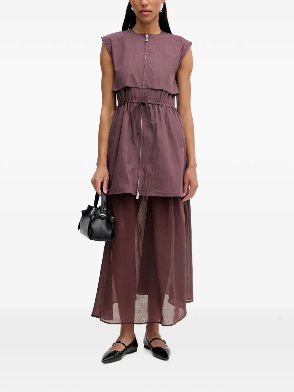 Isabelle Blanche drawstring layered-panel dress