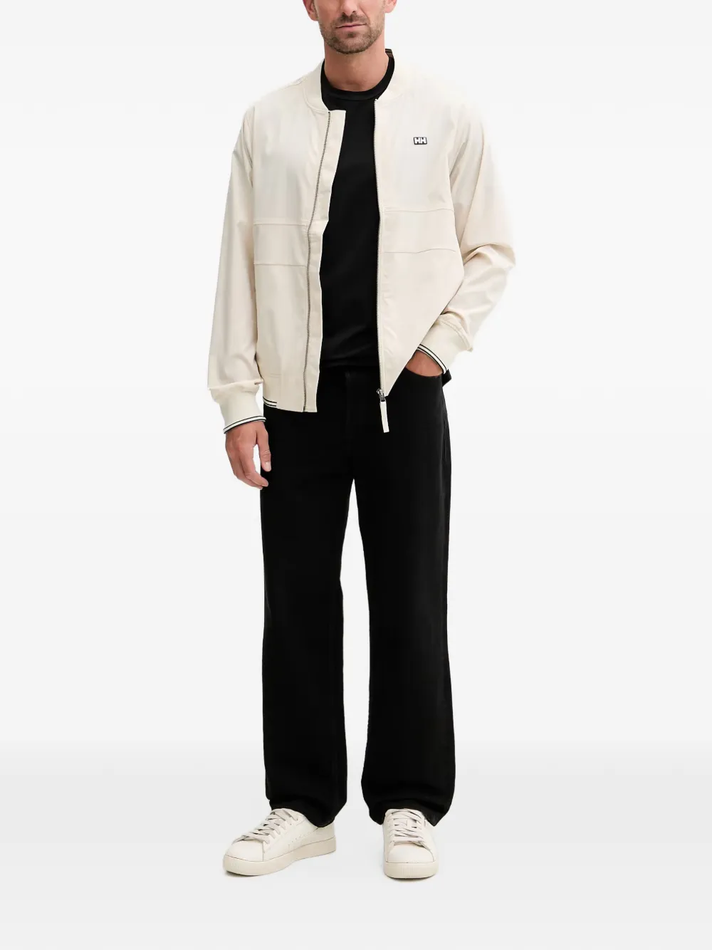 Helly Hansen Marine bomberjack met logo-patch Beige