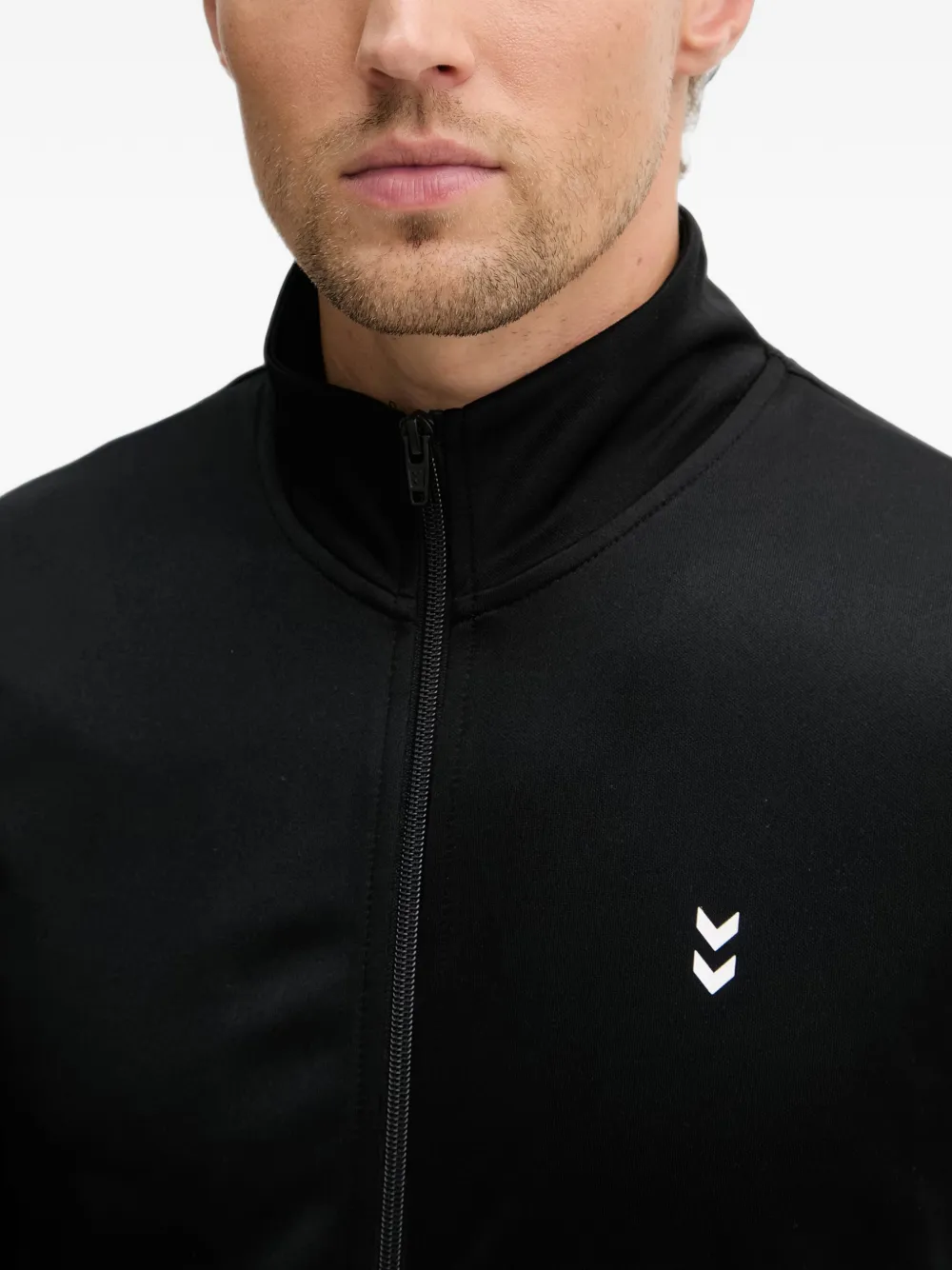 Hummel HMLPulse trainingspak met logo-print en rits Zwart