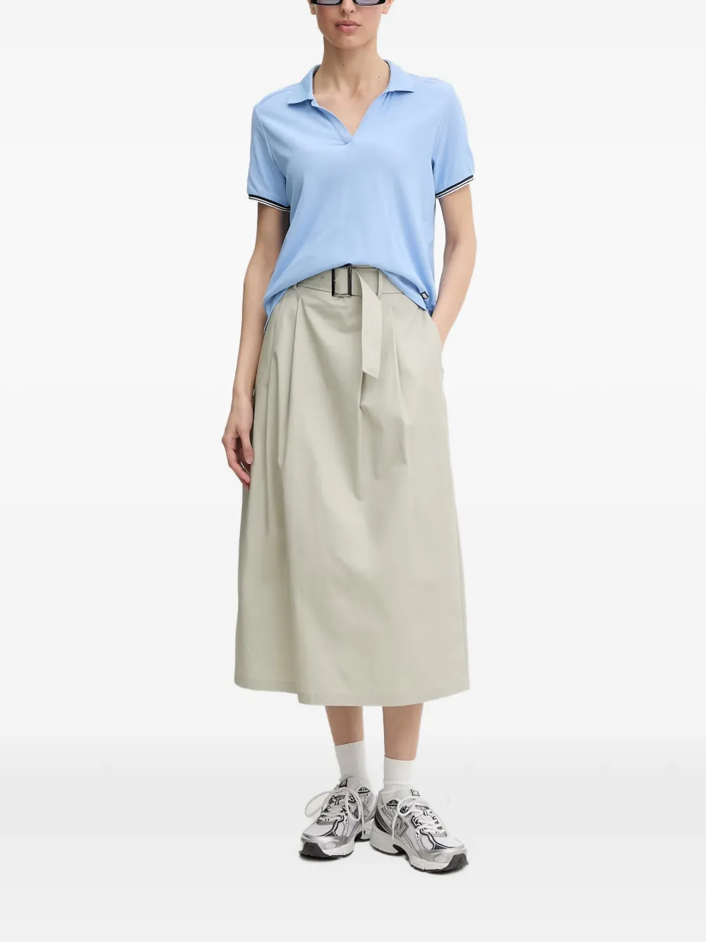Helly Hansen Poloshirt met V-hals en gestreepte afwerking Blauw