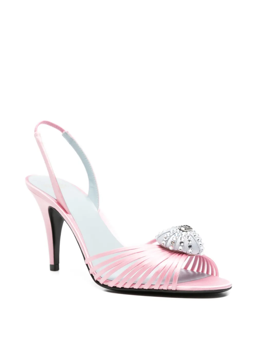 Valentino Garavani VLogo crystal-embellished sandals Roze