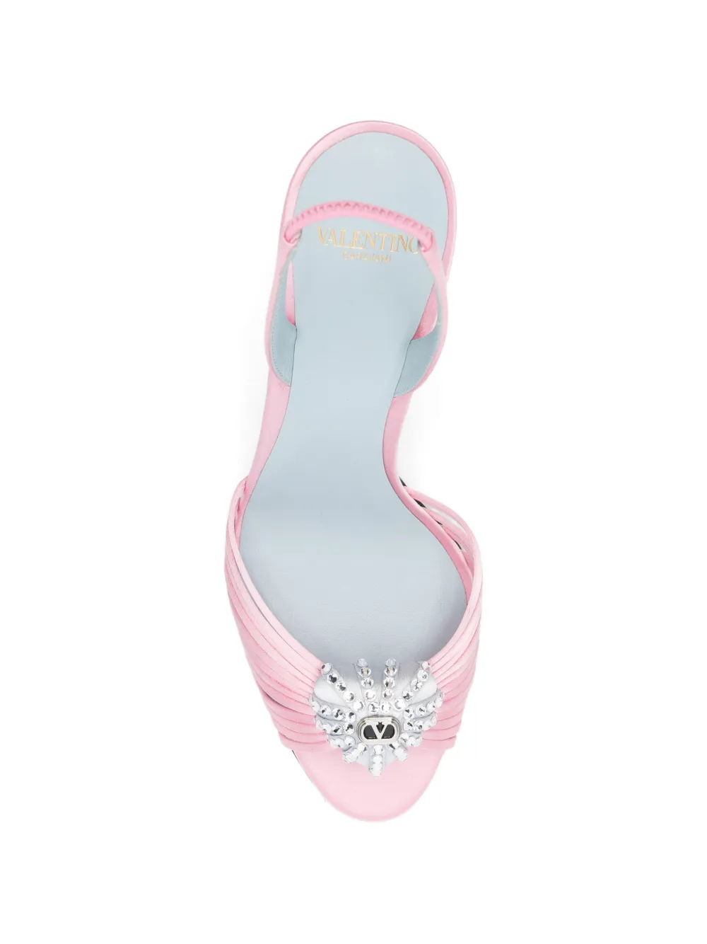 Valentino Garavani VLogo crystal-embellished sandals Roze