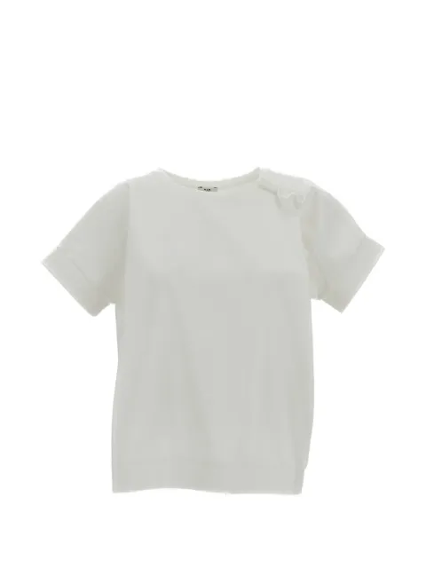 M.S.M. pleated-detail boxy T-shirt