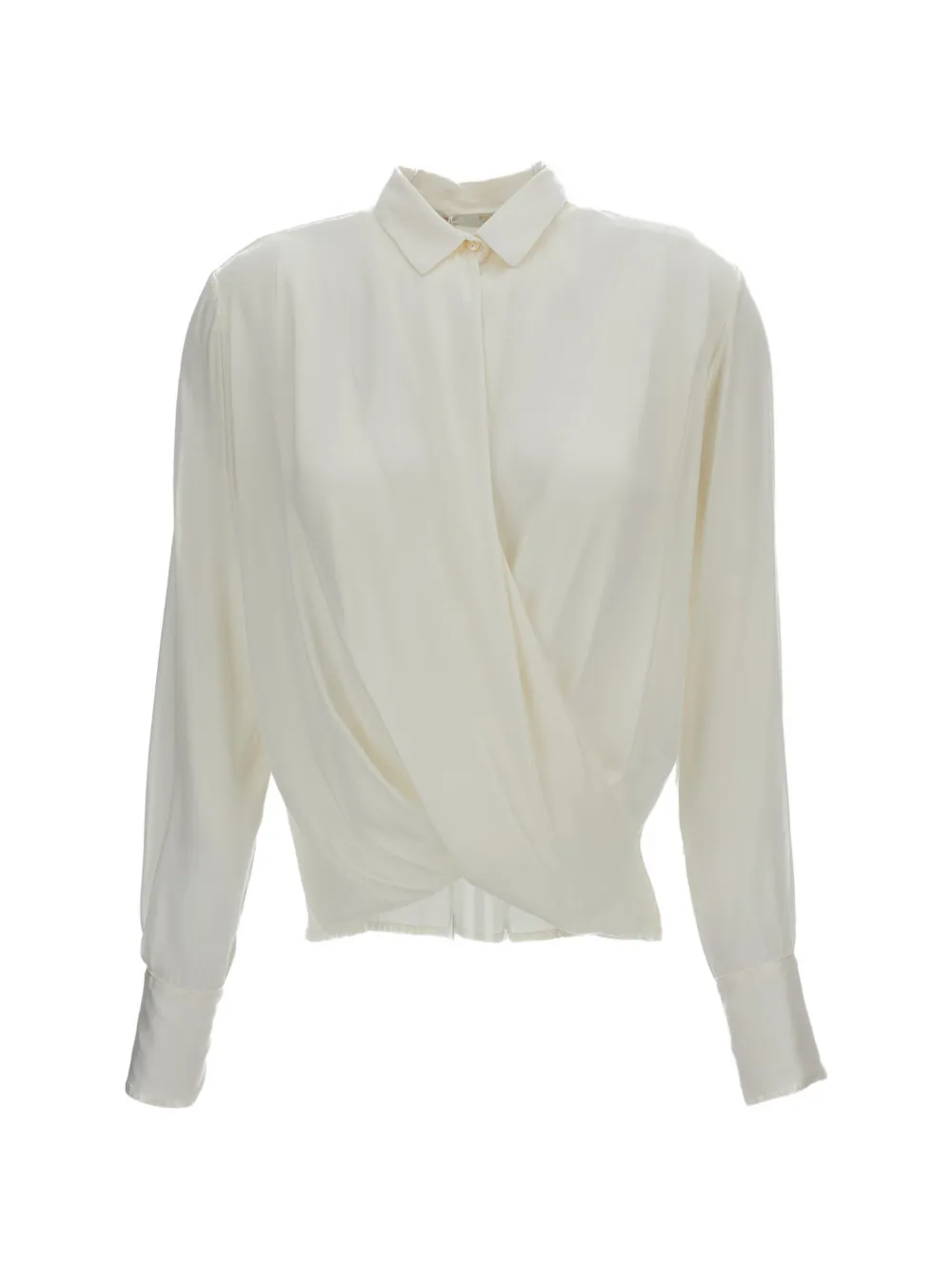 Q-WINS wrap-front long-sleeve shirt - Weiß
