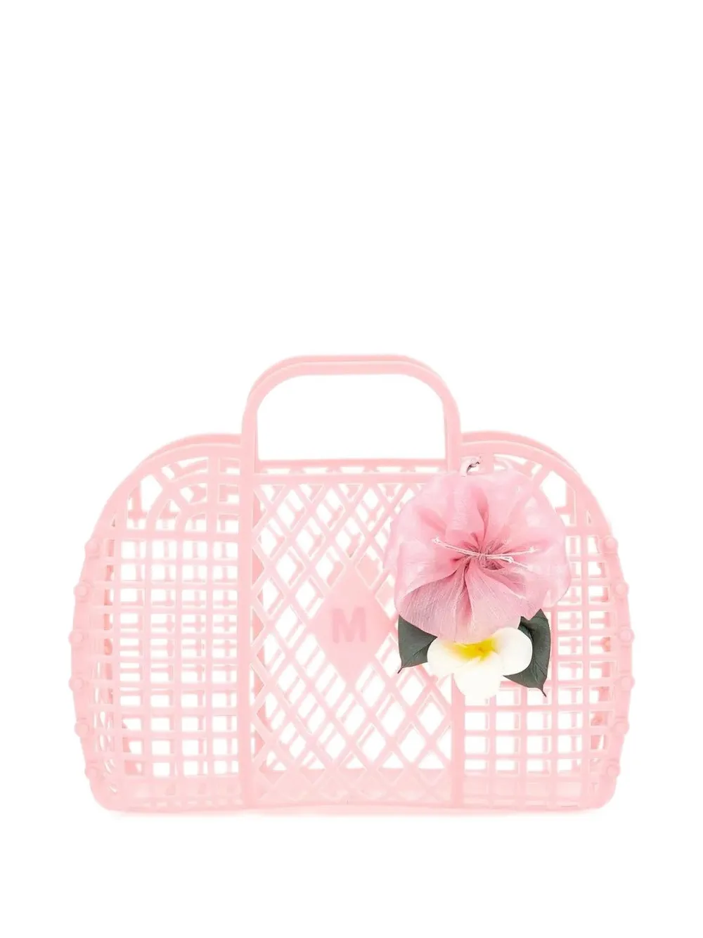 Monnalisa floral-embellished cage tote bag - Rosa
